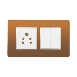 MIRROR COPPER 5PIN SOCKET WITH ALPHA WHITE SWITCH