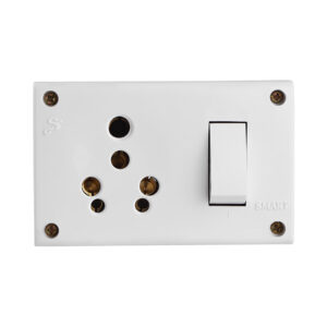 SWITCH SOCKET COMBINED LEGEND WHITE